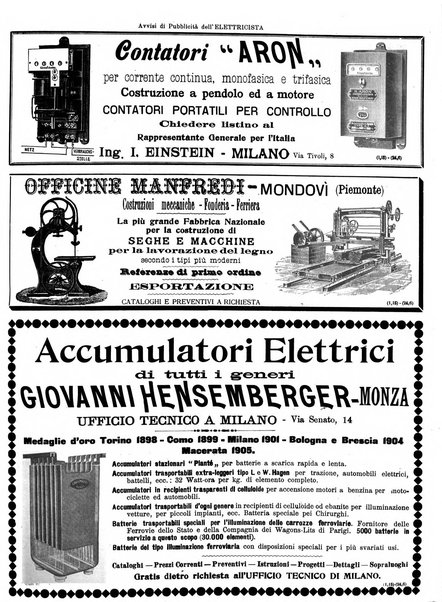 L'elettricista rivista mensile di elettrotecnica