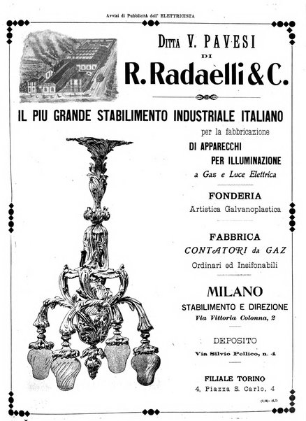 L'elettricista rivista mensile di elettrotecnica