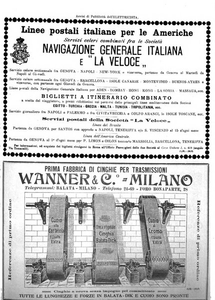 L'elettricista rivista mensile di elettrotecnica