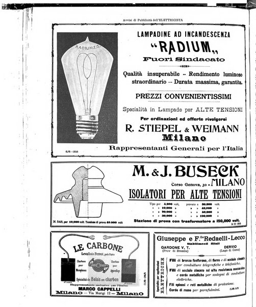 L'elettricista rivista mensile di elettrotecnica