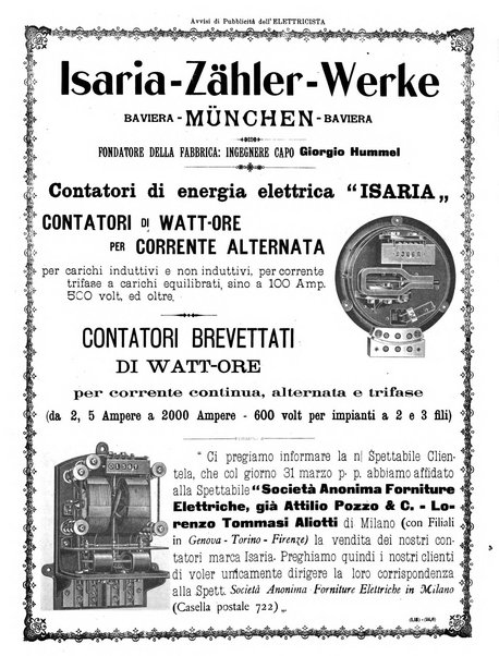 L'elettricista rivista mensile di elettrotecnica