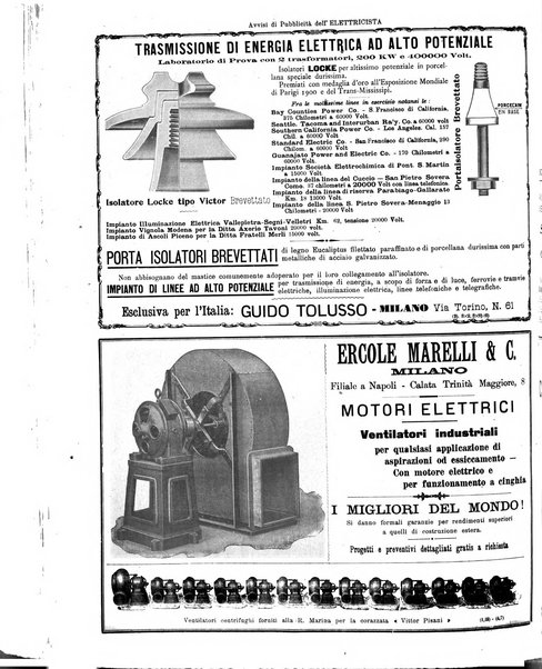 L'elettricista rivista mensile di elettrotecnica