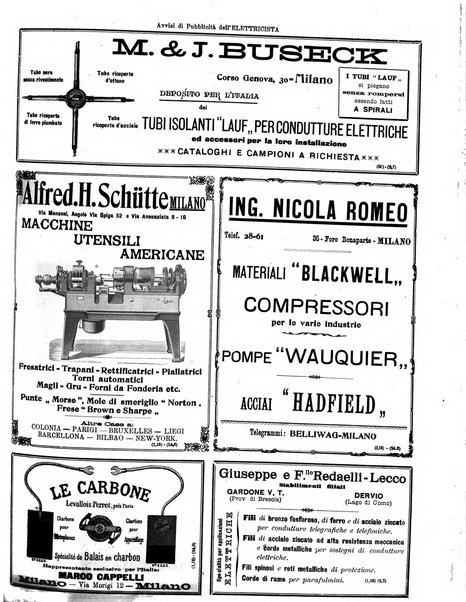 L'elettricista rivista mensile di elettrotecnica