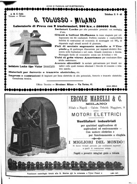 L'elettricista rivista mensile di elettrotecnica