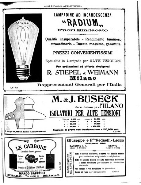 L'elettricista rivista mensile di elettrotecnica