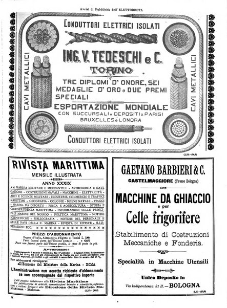 L'elettricista rivista mensile di elettrotecnica