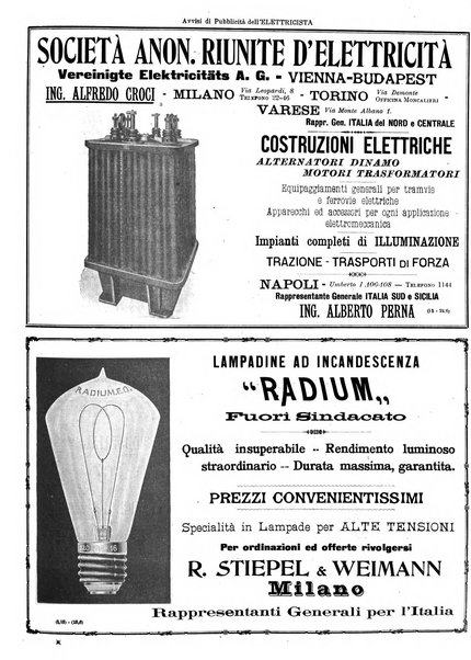 L'elettricista rivista mensile di elettrotecnica