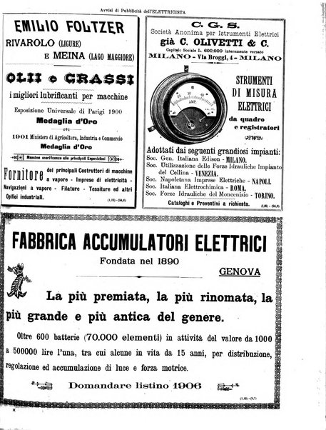 L'elettricista rivista mensile di elettrotecnica