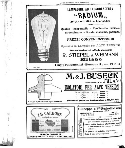 L'elettricista rivista mensile di elettrotecnica