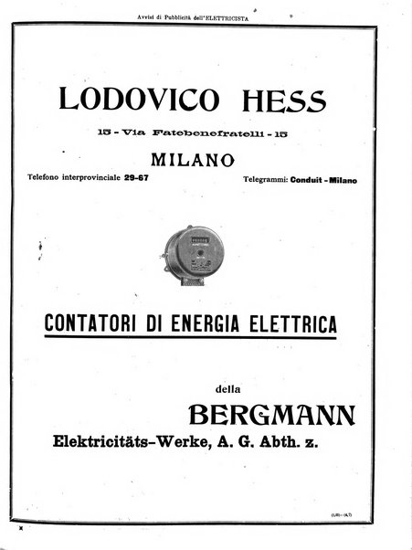 L'elettricista rivista mensile di elettrotecnica