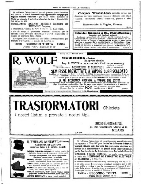 L'elettricista rivista mensile di elettrotecnica