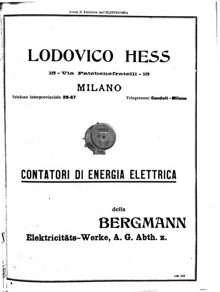 L'elettricista rivista mensile di elettrotecnica