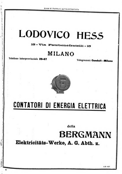 L'elettricista rivista mensile di elettrotecnica