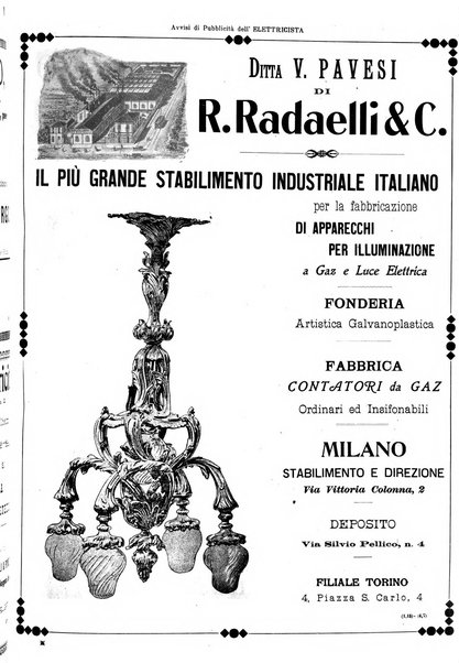 L'elettricista rivista mensile di elettrotecnica