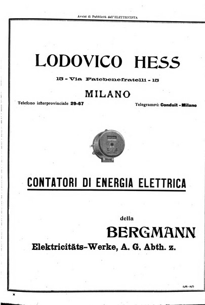 L'elettricista rivista mensile di elettrotecnica