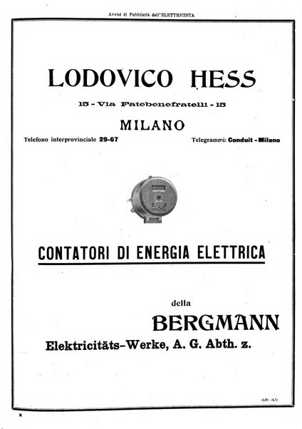 L'elettricista rivista mensile di elettrotecnica