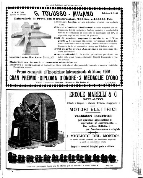 L'elettricista rivista mensile di elettrotecnica