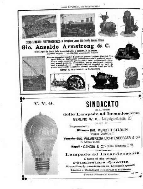 L'elettricista rivista mensile di elettrotecnica