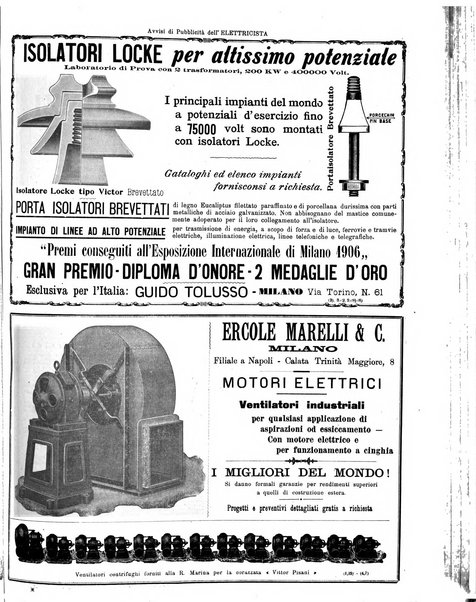 L'elettricista rivista mensile di elettrotecnica