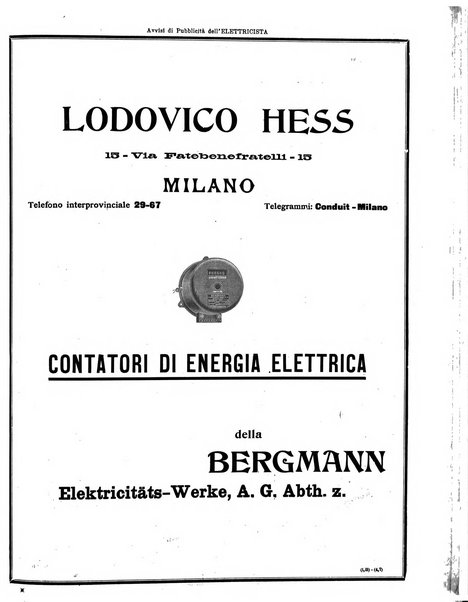 L'elettricista rivista mensile di elettrotecnica