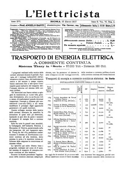 L'elettricista rivista mensile di elettrotecnica