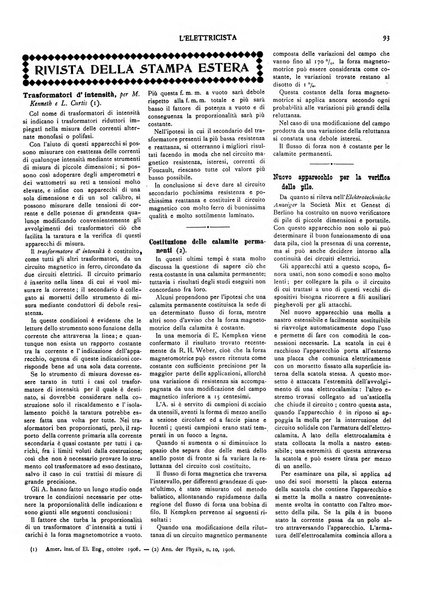 L'elettricista rivista mensile di elettrotecnica