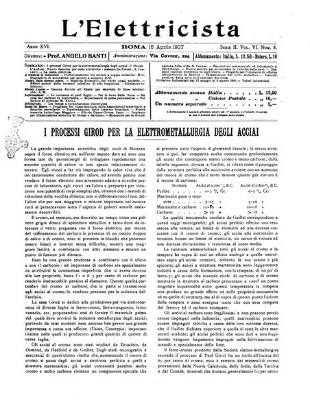 L'elettricista rivista mensile di elettrotecnica