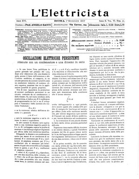 L'elettricista rivista mensile di elettrotecnica