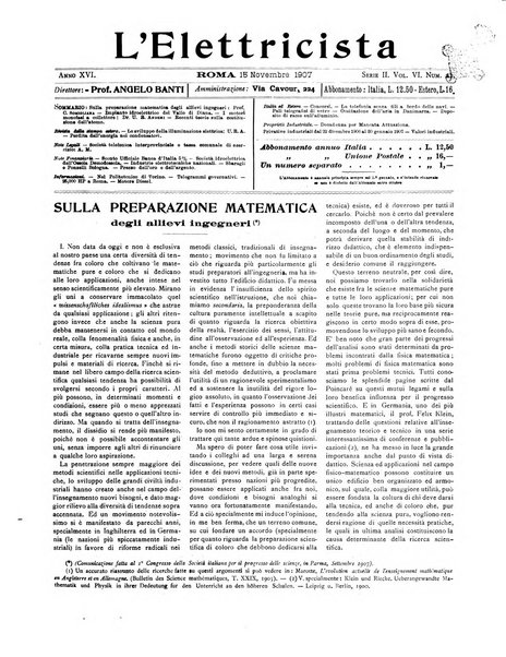 L'elettricista rivista mensile di elettrotecnica