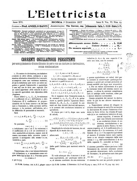 L'elettricista rivista mensile di elettrotecnica