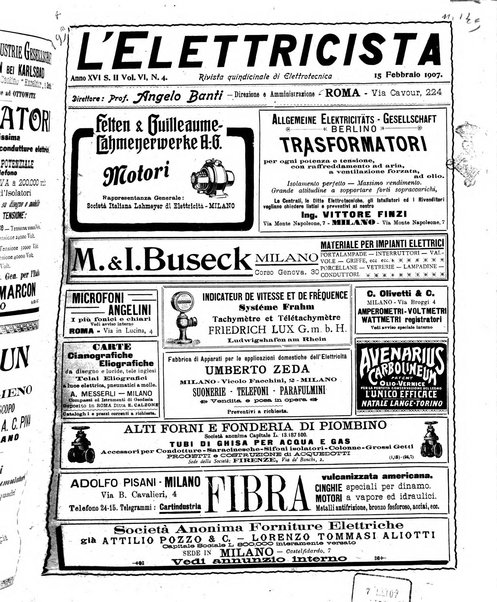 L'elettricista rivista mensile di elettrotecnica