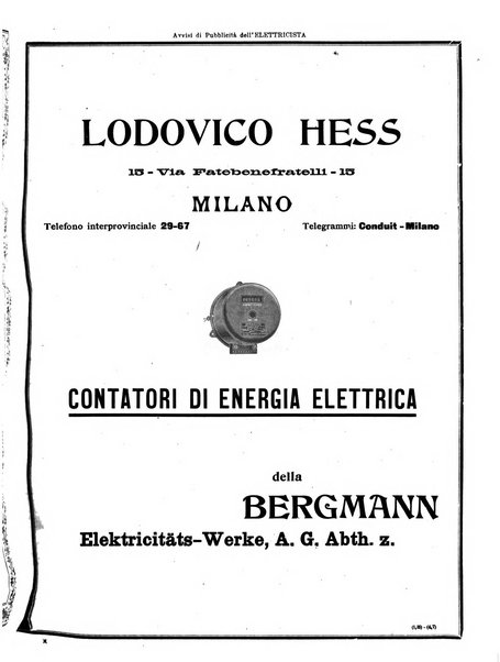 L'elettricista rivista mensile di elettrotecnica