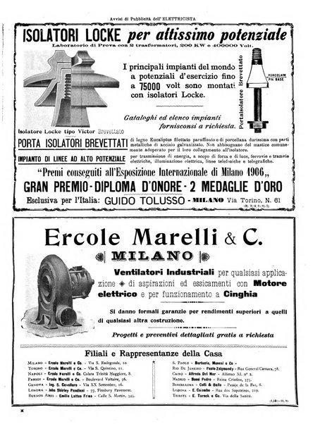 L'elettricista rivista mensile di elettrotecnica