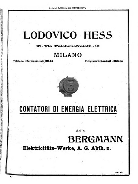 L'elettricista rivista mensile di elettrotecnica