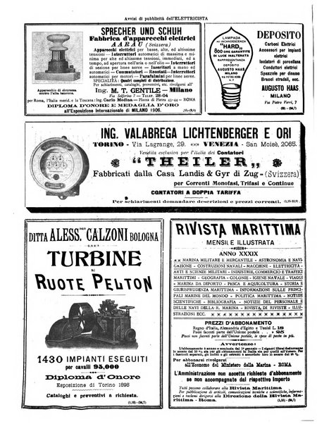 L'elettricista rivista mensile di elettrotecnica