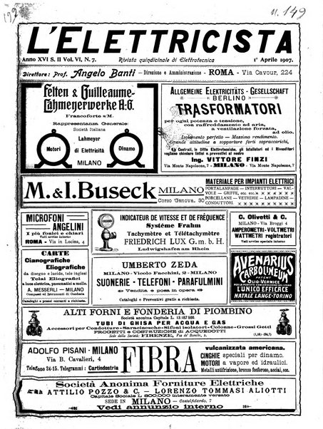 L'elettricista rivista mensile di elettrotecnica