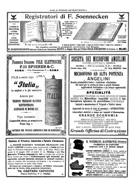 L'elettricista rivista mensile di elettrotecnica