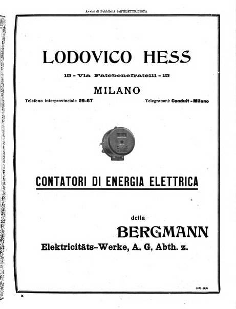 L'elettricista rivista mensile di elettrotecnica