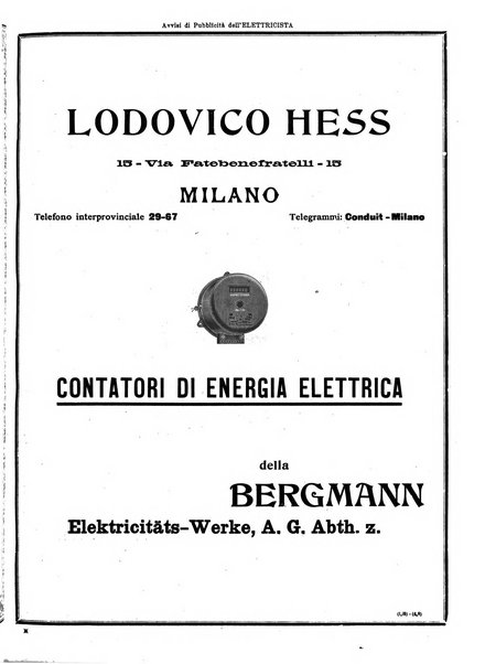 L'elettricista rivista mensile di elettrotecnica