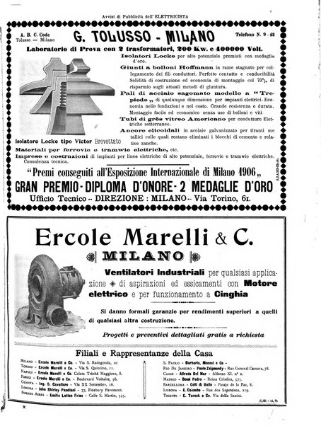 L'elettricista rivista mensile di elettrotecnica