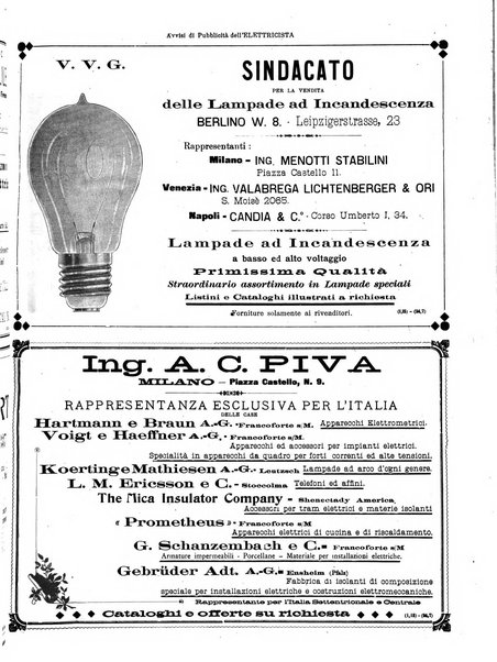 L'elettricista rivista mensile di elettrotecnica