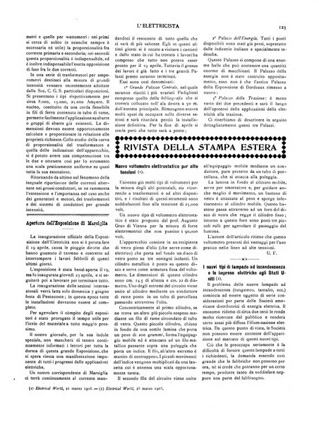 L'elettricista rivista mensile di elettrotecnica