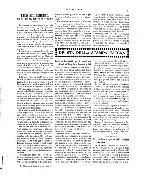 L'elettricista rivista mensile di elettrotecnica