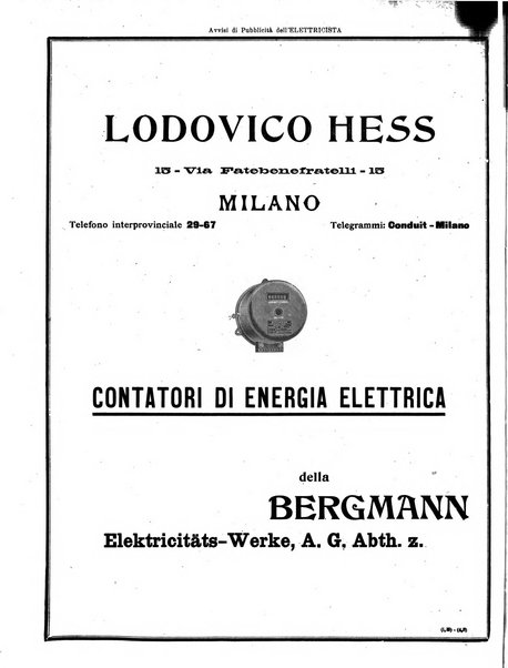 L'elettricista rivista mensile di elettrotecnica