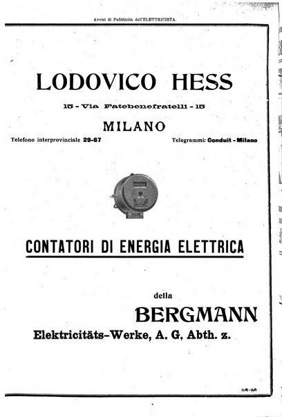 L'elettricista rivista mensile di elettrotecnica