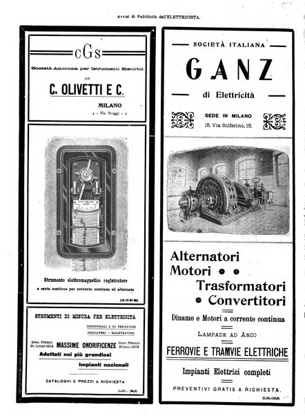 L'elettricista rivista mensile di elettrotecnica