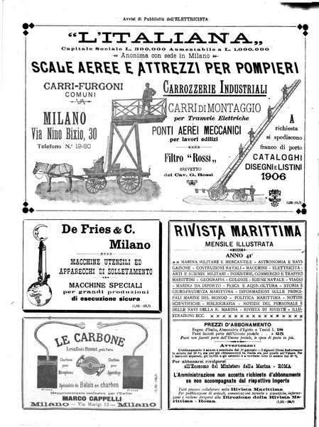 L'elettricista rivista mensile di elettrotecnica