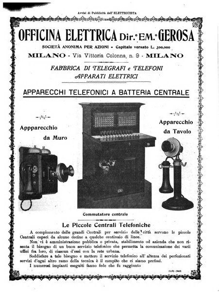 L'elettricista rivista mensile di elettrotecnica