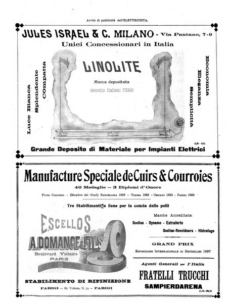 L'elettricista rivista mensile di elettrotecnica