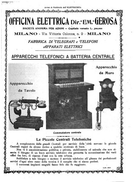 L'elettricista rivista mensile di elettrotecnica